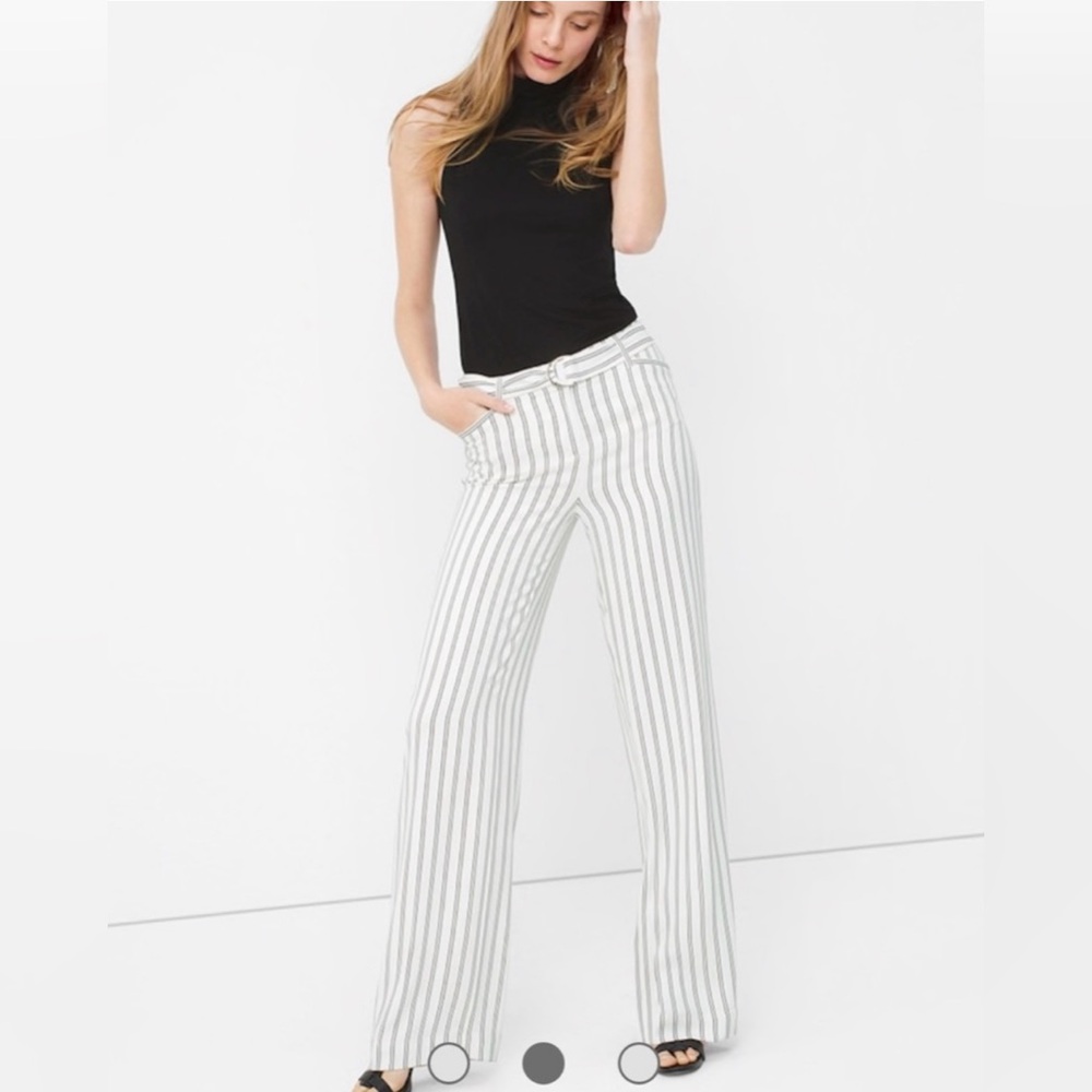 White House Black Market Striped Wide Leg Pants